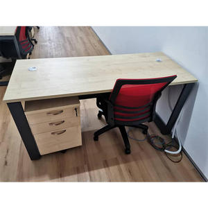 Modern Office Desk with Wood Veneer Top Metal <b>Legs</b> Rectangle Design for Commercial Use Stable Conference <b>Table</b> Furniture - Product Image 3