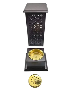 Brûleur d'encens en bois Mubkhar Oud Arabe Rose de Luxe, support d'encens géométrique ajouré sculpté pour la décoration de la maison pendant le Ramadan, ensemble Mubkhar - Product Image 6