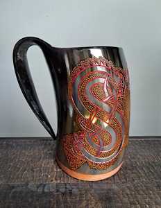 Mug à boire en corne de buffle de qualité supérieure, style Viking, personnalisable - Product Image 5