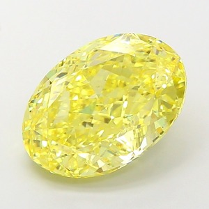 Diamant taille ovale 7,01 carats, jaune vif fantaisie, excellente finition, clarté VVS2, cultivé en laboratoire, certifié IGI, pour bague - Product Image 1