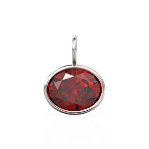 Colgante de Oro Sólido Amarillo de 14k con Rubí Rojo de 2.40ct, Corte Ovalado, Biselado, Amuleto de Piedra de Nacimiento de Julio, Fino, para Joyería - Product Image 4