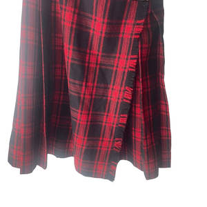 Falda Escocesa Tartán Roja de Lana para Mujer, Estilo Vintage de los 90, Personalizada OEM ODM - Product Image 3