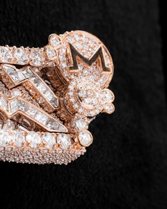 Collier chaîne avec pendentif lettre L au design unique, style Hip Hop, plaqué or rose, pavé de diamants de laboratoire, pour homme, idéal pour les soirées - Product Image 4