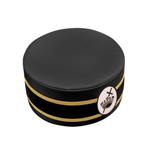 Casquette Couronne des Templiers - Badge en Velours Brodé Noir et Blanc pour Utilisation en Extérieur et en Soirée - Product Image 1