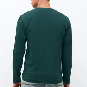 Camiseta Personalizada de Manga Larga para Hombre, Algodón Pima Orgánico, Cuello Redondo, Bolsillo Grande, Camisetas para Hombre al por Mayor - Product Image 4