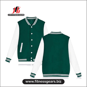 JUST FITNESS GEARS Men's Custom <b>Varsity</b> <b>Jacket</b> <b>Red</b> <b>Black</b> Front Embroidery Stand Casual Winter Wear Eco-Friendly 100% Polyester - Product Image 5