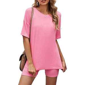 Premium Selection Custom Logo O Neck Plain <b>Colour</b> Soft Waffle Fabric Short Sleeves Light Wight Women Summer <b>Set</b> - Product Image 6