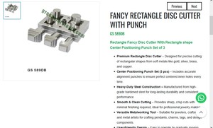 Kit de découpe de disques rectangulaires, poinçon fantaisie, outil de fabrication de bijoux, kit de découpe de métal, poinçon de centrage, outil en acier |   Numéro d'article GS-589DB - Product Image 3