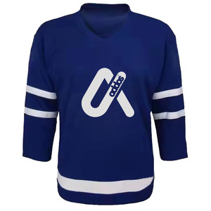 High Quality OEM Custom Breathable Ice Hockey White <b>Blank</b> Jersey 100% Polyester Sublimation Wear - Product Image 4