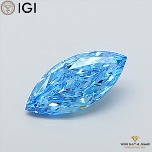 เพชรทรงมาร์คีส์ ขนาด 3.01 กะรัต สีฟ้าแฟนซี ความใสระดับ VS2 สำหรับงานหรูหรา พร้อมใบรับรอง IGI เพชร CVD ที่เพาะเลี้ยงในห้องปฏิบัติการ - Product Image 1