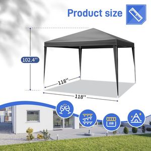 Tenda da Esterno Impermeabile 10x10 Nera per Patio, Matrimoni, BBQ, Feste, Gazebo Multiuso e Pergola - Product Image 5