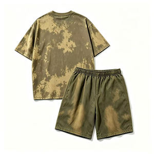 Conjunto de Camiseta y Pantalones Cortos de Verano para Hombre, con Estampado de Perro Personalizado, Cuello Redondo, Diseño de Dibujos Animados, Transpirable, Estilo Vintage - Product Image 2