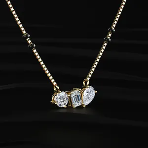 Pendentif Mangalsutra en trois formes mélangées, diamant CVD cultivé en laboratoire, couleur D-E, clarté VVS-VS, certifié IGI, pour fiançailles et mariage - Product Image 3