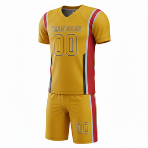 Uniforme de Fútbol Americano Personalizado, Conjunto de Camiseta y Pantalones Cortos, Logotipo Frontal, 100% Poliéster, Impresión Sublimada, Transpirable, Antibacteriano - Product Image 5