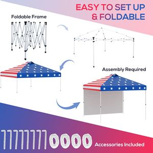 Kaleidoscope Party Pavilion 10FT Pop up <b>Canopy</b> with Sidewall Wheels Adjustable Height Pop up <b>Tent</b> for Outdoor Events - Product Image 5
