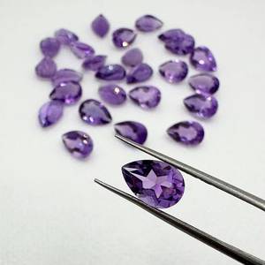 Ametyste naturelle taille poire, pierre précieuse non montée, taillée à la main, améthyste africaine calibrée avec jeu de couleurs, tailles 3x4mm-8x10mm pour la personnalisation - Product Image 3