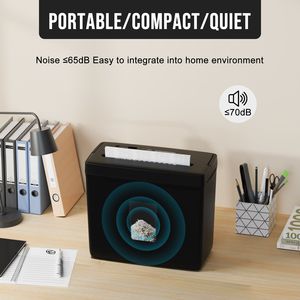 Distruggidocumenti Manuale per Uso Domestico, 5 Fogli, Taglio Incrociato, Livello di Sicurezza P4, con Cestello da 8,8 Litri, Design a 4 Modalità - Product Image 4