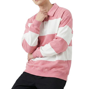 เสื้อโปโลรักบี้ลายทางปรับแต่งได้ แขนยาว ทรงโอเวอร์ไซส์ ผ้าคอตตอนเจอร์ซีย์ ไหล่ตก ปลายแขนริบ ขายส่งเสื้อโปโล - Product Image 3
