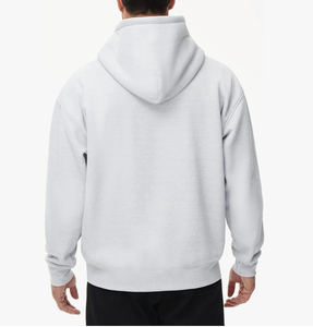 Sudadera con Capucha Gris Claro para Hombre, Corte Regular, Algodón, Felpa, Informal, Color Sólido, con Bolsillos, para Otoño - Product Image 2