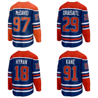 Maillot de hockey sur glace cousu en gros, haute qualité, 29 Draisaitl, 97 McDavid, 14 Ekholm