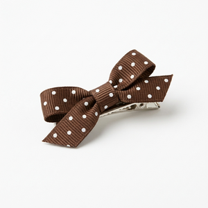 Cinta Grosgrain de 6mm con Puntos Blancos sobre Fondo Marrón Chocolate para Lazos de Boutique, Envoltura de Regalos, Recuerdos de Fiesta y Decoración - Product Image 4