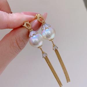 Pendientes Colgantes de Oro Puro 925 de 12-13 mm, Oro Grueso, Alto Brillo, Estilo de Lujo Ligero, Pendientes Colgantes Modernos y Elegantes - Product Image 1