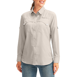 Chemises de pêche streetwear pour femmes, logo personnalisé, tissu polyester et élasthanne, look décontracté, chemises de pêche pour femmes - Product Image 1
