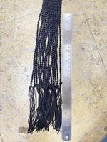 Ceinture rituelle vintage en rayonne viscose faite à la main, crochetée à la main, largeur 2 pouces, noir/blanc, Sprang Gartel, vente en gros d'usine