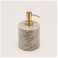 Distributeur de savon en marbre naturel de style moderne avec pompe en métal doré, flacon de lotion rechargeable en pierre pour la décoration de salle de bain moderne