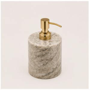 Distributeur de savon en marbre naturel de style moderne avec pompe en métal doré, flacon de lotion rechargeable en pierre pour la décoration de salle de bain moderne - Product Image 5