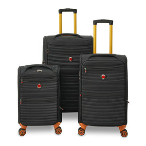 Expandable Soft Fabric Luggage Set With Smooth Rolling <b>Wheels</b> And Durable Travel Structure With 4 <b>Wheels</b> And Combination Lock - Product Image 1