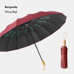 Parapluie pliant manuel haut de gamme à 32 baleines avec revêtement noir, grand format pour femme, double usage soleil et pluie, protection UV, fonction de suspension - Product Image 6