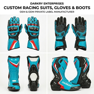 Traje de Cuero Personalizado para Motociclismo al por Mayor, Equipo de Motociclismo OEM, Ropa de Pista de Cuero Perforado, Proveedor B2B - Product Image 5