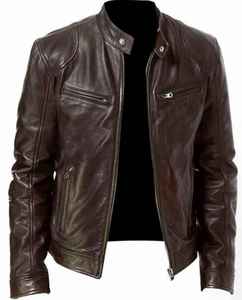Personnalisez votre logo de marque, veste en cuir véritable pour homme, haute qualité, prix de gros abordable, style unique, style streetwear, imperméable - Product Image 1