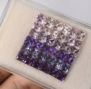 Safires multicolor de laboratorio, Alexandrita, Amatista, Kunzita en cuadrados, corte princesa de 4 mm, mezcla de tonos, corindón de laboratorio para joyería. - Product Image 3