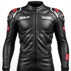 Malik Raza ชุดหนังมอเตอร์ไซค์แบบปรับแต่งได้ | รับประกันว่าใส่ได้พอดี | OEM - Product Image 1