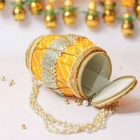 Boîtes cadeaux en coton indien faites à la main pour Dholak, sacs Potli à motif traditionnel pour cadeaux de remise, de remerciement, de remise de diplôme, d'Halloween, de mariage, de Pâques