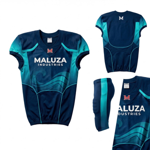 Tenues de football américain personnalisées OEM sublimées, ensemble complet, haute qualité, séchage rapide, respirantes, vêtements d'entraînement à manches courtes - Product Image 6
