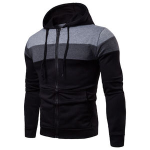 <b>Men's</b> <b>Red</b> Color Blocking Hooded Zipper <b>Sweatshirt</b> Slim Fit Casual Autumn Wear High Quality Fashion <b>Men</b> Hoodies Pullover Hoodies - Product Image 4