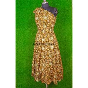 Vestido Midi Bodycon Hecho a Mano con Hombros Descubiertos, Túnica Femenina de Algodón, Elegante Estampado Floral, Cómodo para Fiesta o Playa, con Botones - Product Image 6