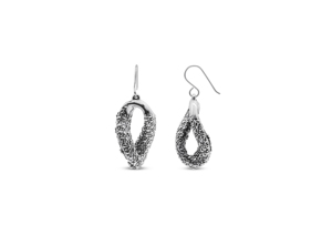 ต่างหูทรงหยดน้ำแบบเปิดประดับลูกปัด - Product Image 1