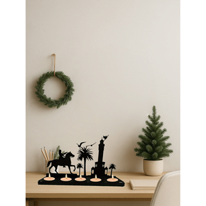 CIFbuy Set di Portacandele in Legno Rustico Moderno a Forma di Corna, Supporto per Candele in Legno Naturale per Decorazioni Natalizie, Pasquali e Festive, Disponibile per Ritiro - Product Image 5