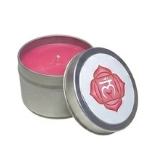 Premium Grounding Ritual Candle – Metallic Silver Tin with Root Chakra Symbol - Product Image 4