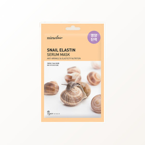 มาส์กหน้า Miracleare Snail Elastin Serum Mask 23 มล. สมุนไพรลดอาการแพ้ บำรุงผิวหน้าสำหรับผู้ใหญ่ - Product Image 1