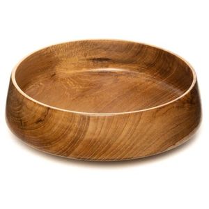 Bol de service en bois d'acacia de forme personnalisée, fait main, écologique, pour salade et fruits, vaisselle décorative - Product Image 3