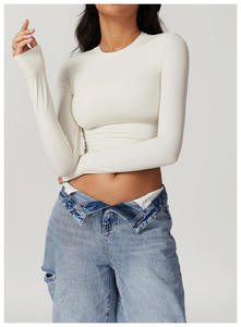 Camiseta Corta Personalizada para Mujer, Ligera, de Algodón, Ropa de Moda, Suministro de Fábrica al por Mayor - Product Image 6
