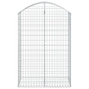 Canasta de Gabión de Hierro Galvanizado Plateado de 39.4 x 19.7 x 63.0 Pulgadas para Suministros de Jardín - Product Image 3