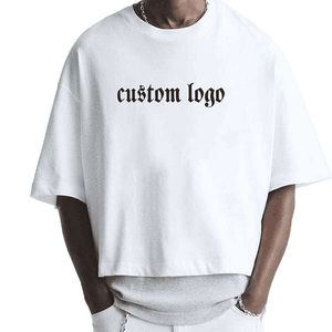เสื้อยืดคอกลมแขนสั้นทรงโอเวอร์ไซส์สำหรับผู้ชาย ผ้าฝ้ายเจอร์ซีย์ถัก 100% สีพื้น สไตล์ลำลอง ดีไซน์เรียบง่าย - Product Image 2