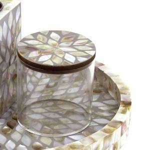 Floral <b>MOP</b> Inlay Wood Incense Burner Set Bulk Luxury Mother of Pearl Bakhoor Censer with Round Tray Modern Tabletop Decor - Product Image 3