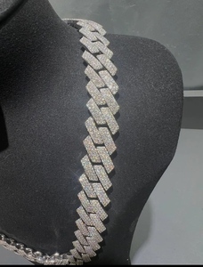 Top Selling Luxury Moissanite Diamond Cuban Chain <b>Necklace</b> for Rapper Streetwear Party Wedding Jewelry Available at Best Price - Product Image 3